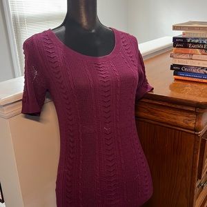 Ann Taylor short sleeved purple sweater